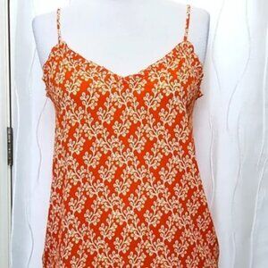 Loft Orange Floral Tank Top